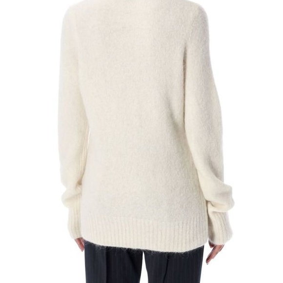 Ganni Alpaca Wool Blend Cream Knit Sweater - Picture 2 of 9